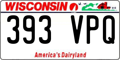 WI license plate 393VPQ