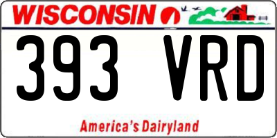WI license plate 393VRD