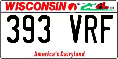 WI license plate 393VRF