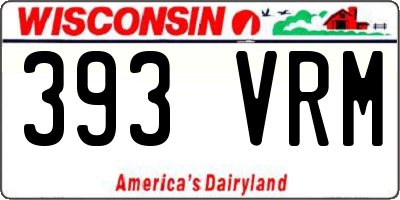 WI license plate 393VRM