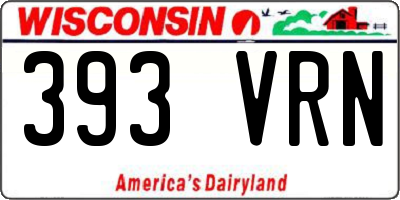WI license plate 393VRN