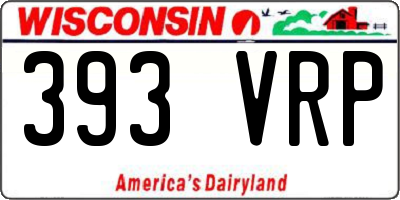 WI license plate 393VRP