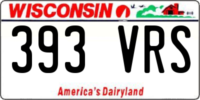 WI license plate 393VRS