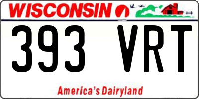 WI license plate 393VRT