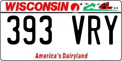 WI license plate 393VRY
