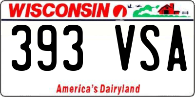 WI license plate 393VSA