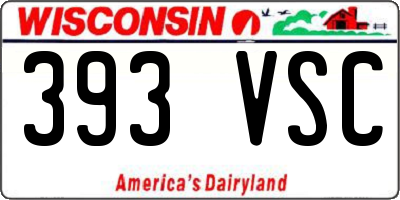 WI license plate 393VSC