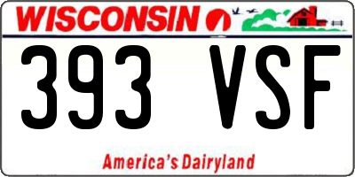 WI license plate 393VSF