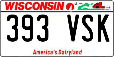 WI license plate 393VSK