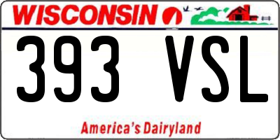 WI license plate 393VSL