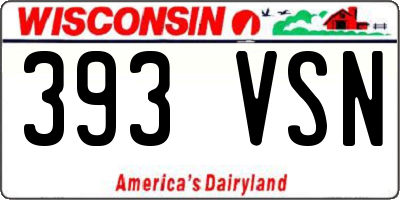 WI license plate 393VSN