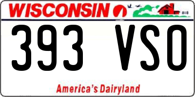 WI license plate 393VSO