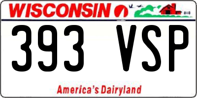 WI license plate 393VSP