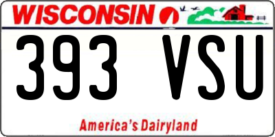 WI license plate 393VSU