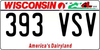 WI license plate 393VSV