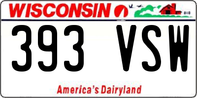WI license plate 393VSW
