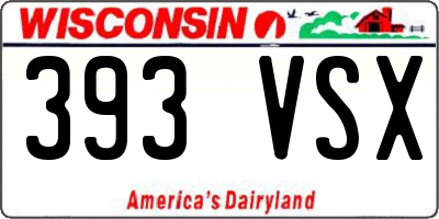 WI license plate 393VSX