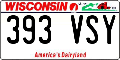 WI license plate 393VSY