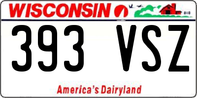 WI license plate 393VSZ