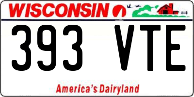 WI license plate 393VTE
