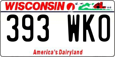 WI license plate 393WKO