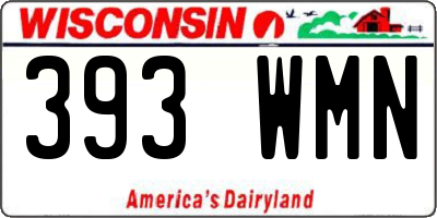 WI license plate 393WMN