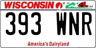 WI license plate 393WNR