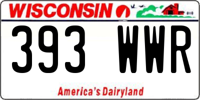 WI license plate 393WWR