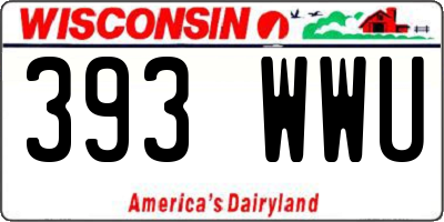 WI license plate 393WWU