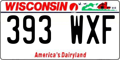 WI license plate 393WXF
