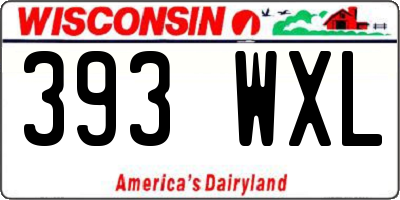 WI license plate 393WXL