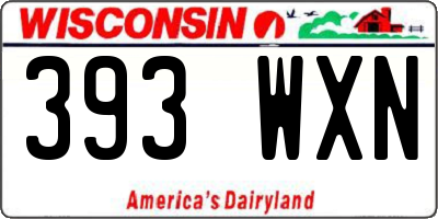 WI license plate 393WXN
