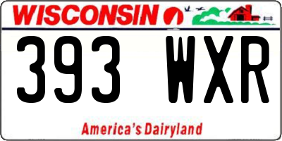 WI license plate 393WXR