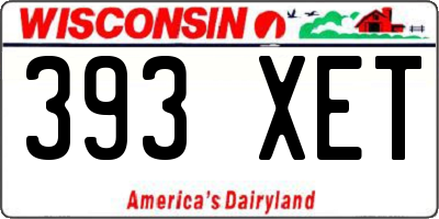 WI license plate 393XET