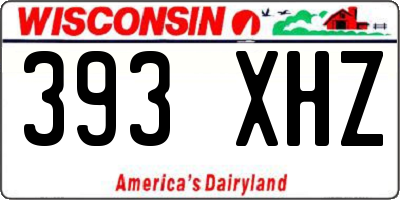 WI license plate 393XHZ