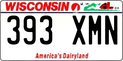 WI license plate 393XMN