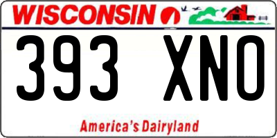 WI license plate 393XNO