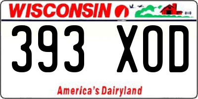 WI license plate 393XOD