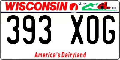 WI license plate 393XOG