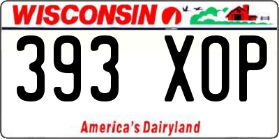 WI license plate 393XOP