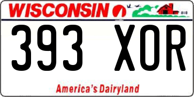 WI license plate 393XOR