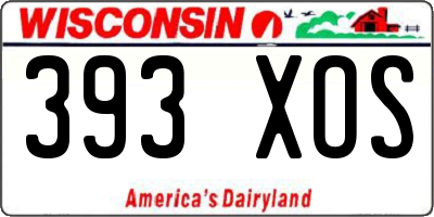 WI license plate 393XOS