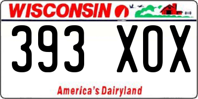 WI license plate 393XOX
