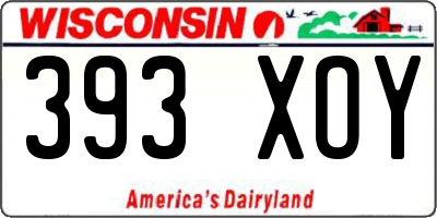 WI license plate 393XOY