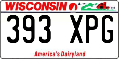 WI license plate 393XPG