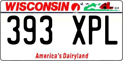 WI license plate 393XPL