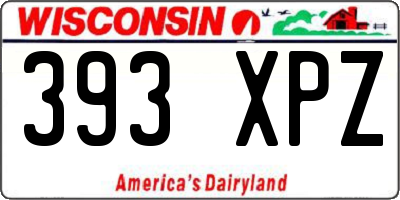 WI license plate 393XPZ