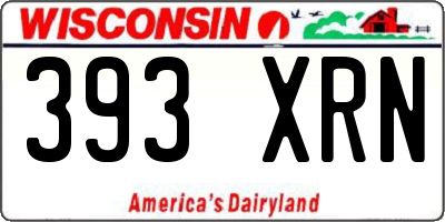 WI license plate 393XRN