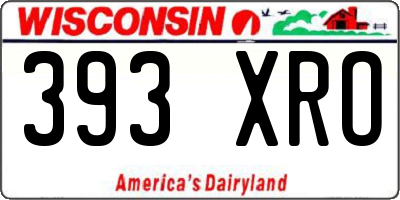 WI license plate 393XRO