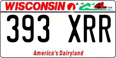 WI license plate 393XRR